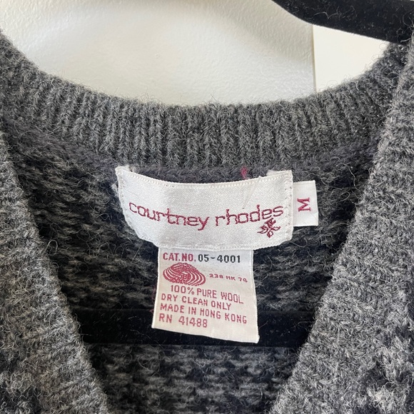 Vintage Courtney Rhodes Wool Houndstooth Sweater Vest - Picture 2 of 4